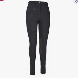 TuffRider Front Zip Knee Patch Breeches Black Ladies 30 NWT